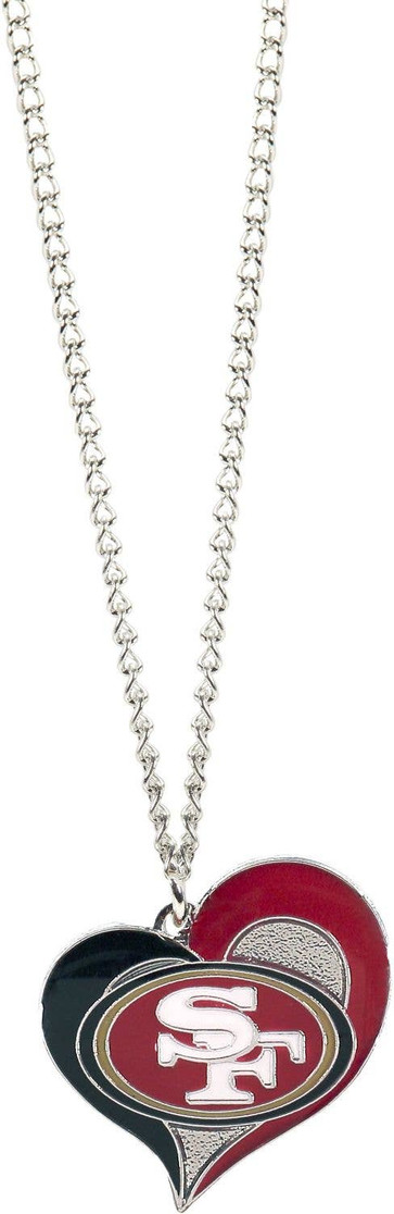 NFL San Francisco 49ers Swirl Heart Necklace