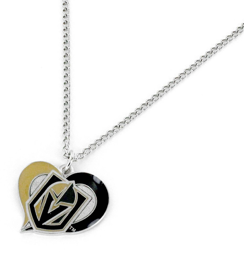 NHL Vegas Golden Knights Swirl Heart Necklace
