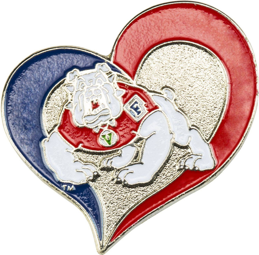NCAA Fresno State Bulldogs Swirl Heart Pin