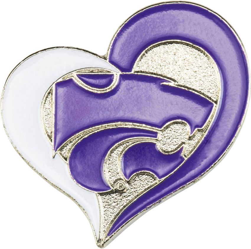 NCAA Kansas State Wildcats Swirl Heart Pin