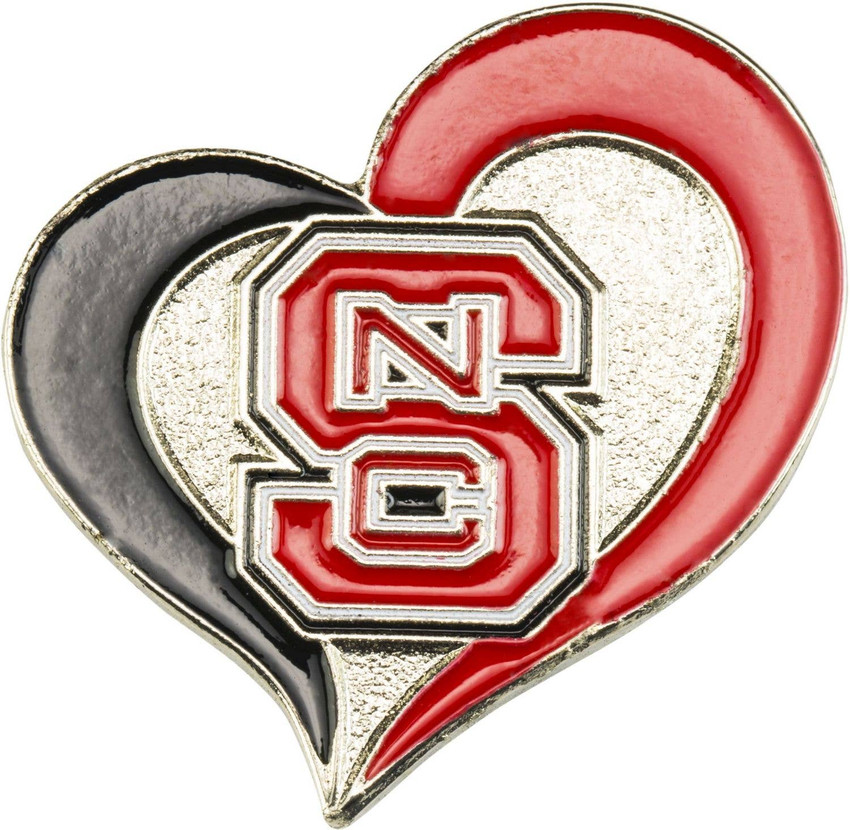 NCAA North Carolina State Wolfpack Swirl Heart Pin