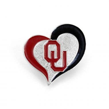 NCAA Oklahoma Sooners Swirl Heart Pin