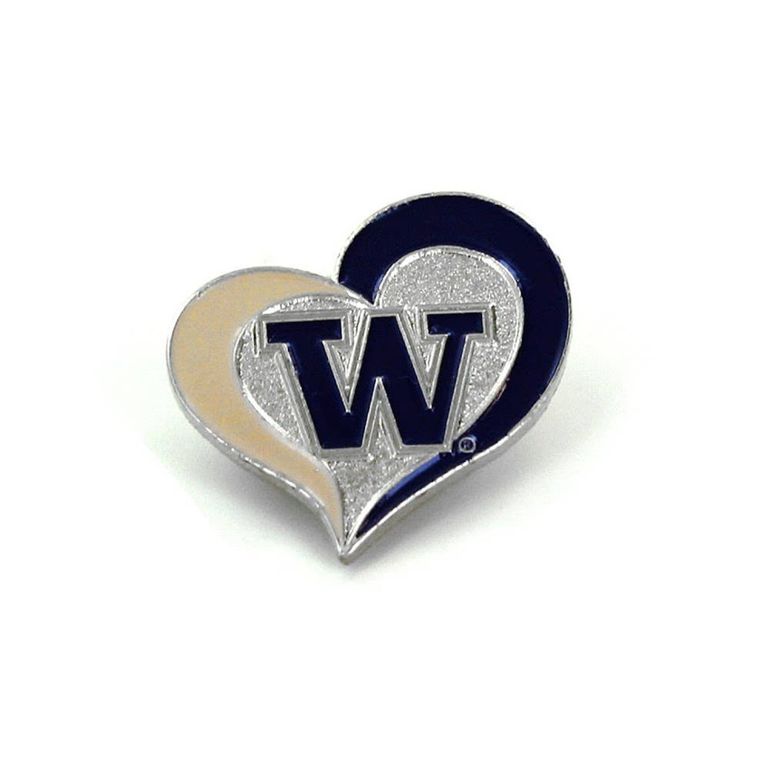 NCAA Washington Huskies Swirl Heart Pin