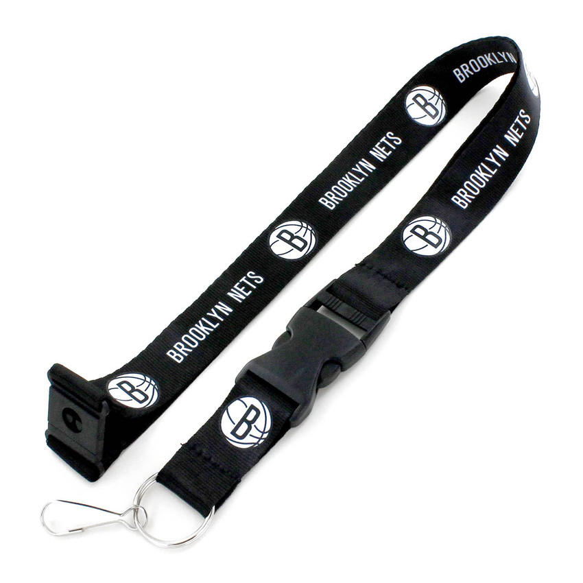NBA Brooklyn Nets Team Lanyard Keychain ID Holder NBA Fan Accessory, Black