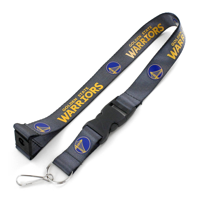 NBA Golden State Warriors Team Lanyard Keychain ID Holder NBA Fan Accessory, Charcoal