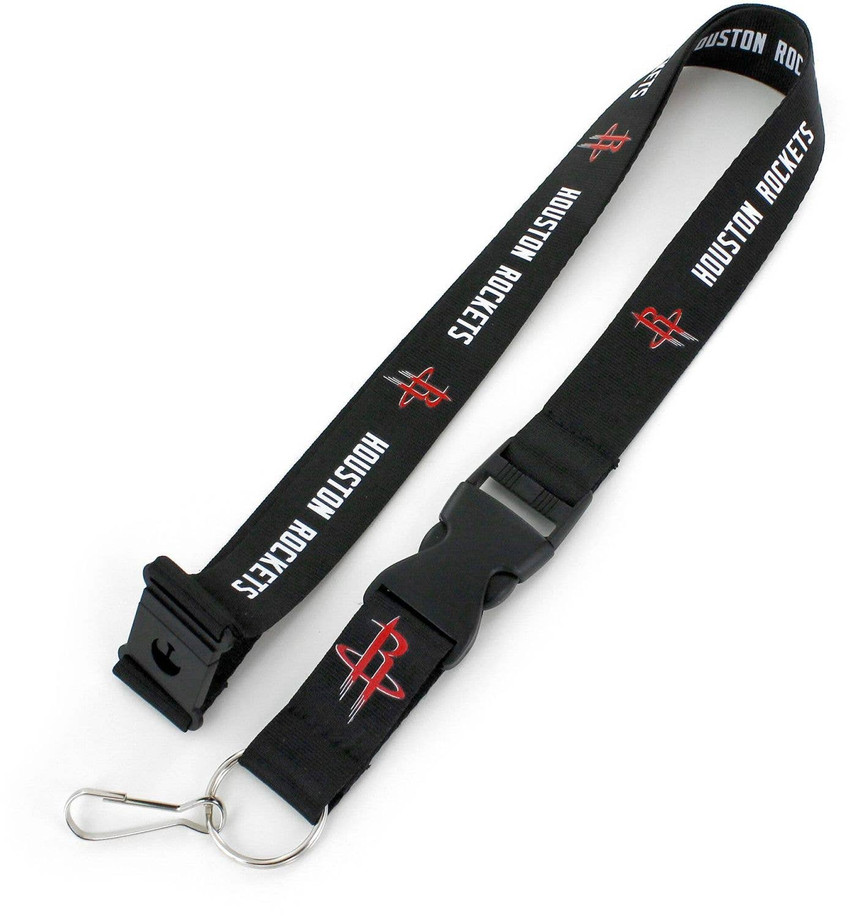 NBA Houston Rockets Team Lanyard Keychain ID Holder NBA Fan Accessory, Black