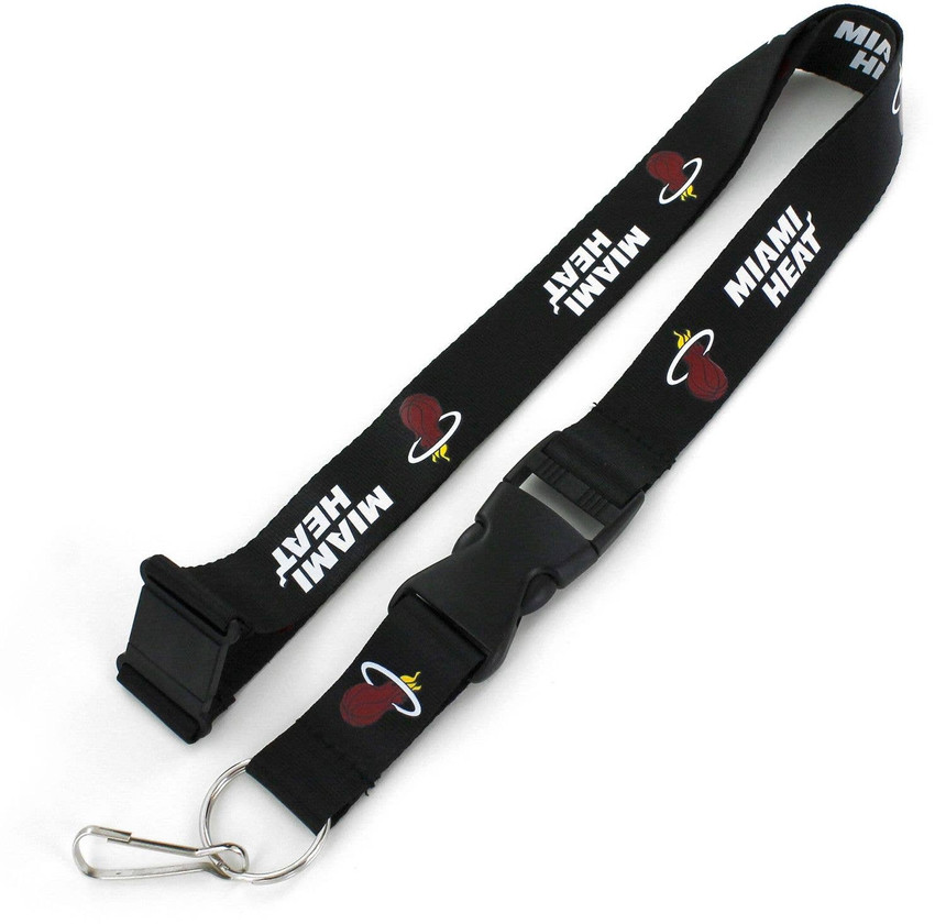 NBA Miami Heat Team Lanyard Keychain ID Holder NBA Fan Accessory, Black