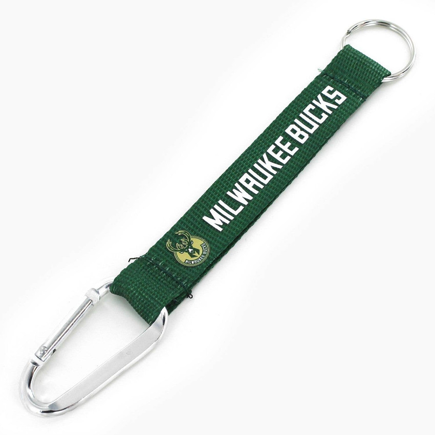 NBA Milwaukee Bucks Carabiner Lanyard Keychain ID Holder NBA Fan Accessory Keychain
