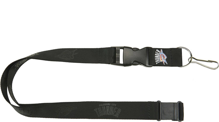 NBA Oklahoma City Thunder Black on Black Lanyard Keychain ID Holder NBA Fan Accessory