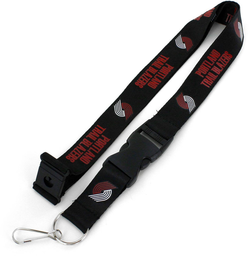 NBA Portland Trail Blazers Team Lanyard Keychain ID Holder NBA Fan Accessory, Black