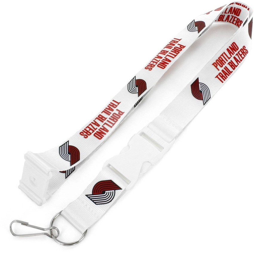 NBA Portland Trail Blazers Team Lanyard Keychain ID Holder NBA Fan Accessory, White