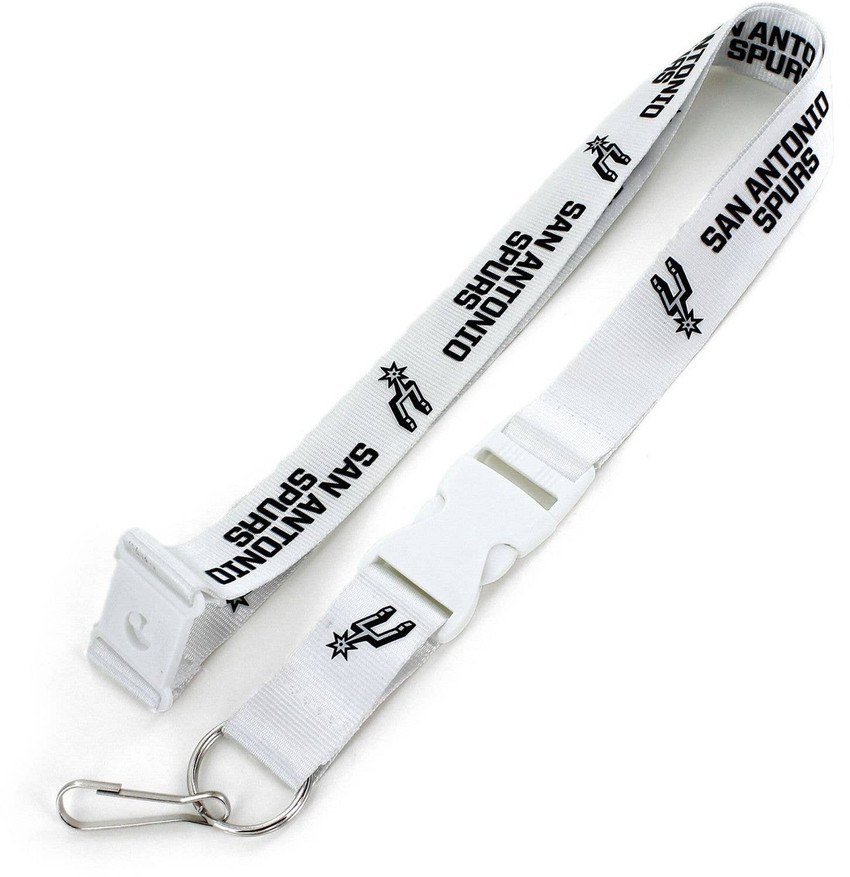 NBA San Antonio Spurs Team Lanyard Keychain ID Holder NBA Fan Accessory, White
