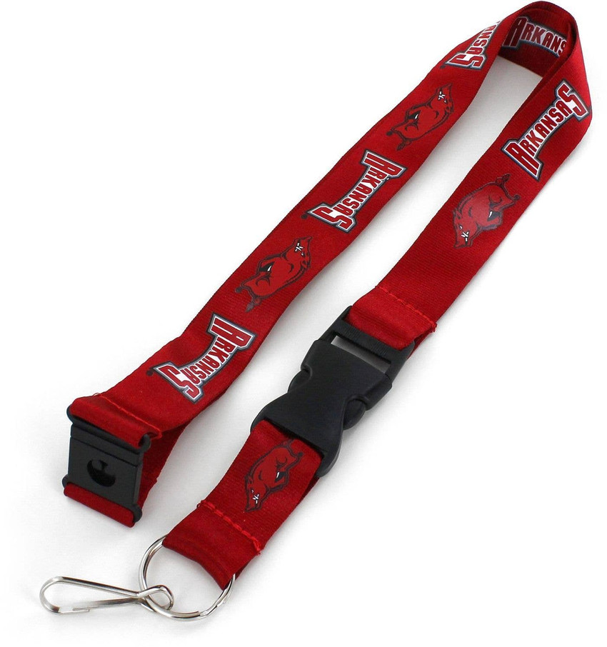 NCAA Arkansas Razorbacks Team Lanyard Keychain ID Holder NCAA Fan Accessory, Red