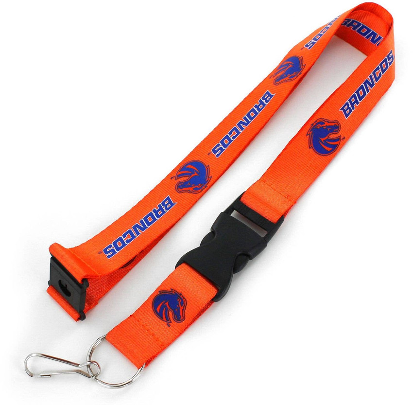 NCAA Boise State Broncos Team Lanyard Keychain ID Holder NCAA Fan Accessory, Orange