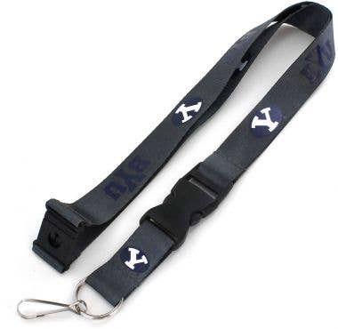 NCAA BYU Cougars Team Lanyard Keychain ID Holder NCAA Fan Accessory, Charcoal