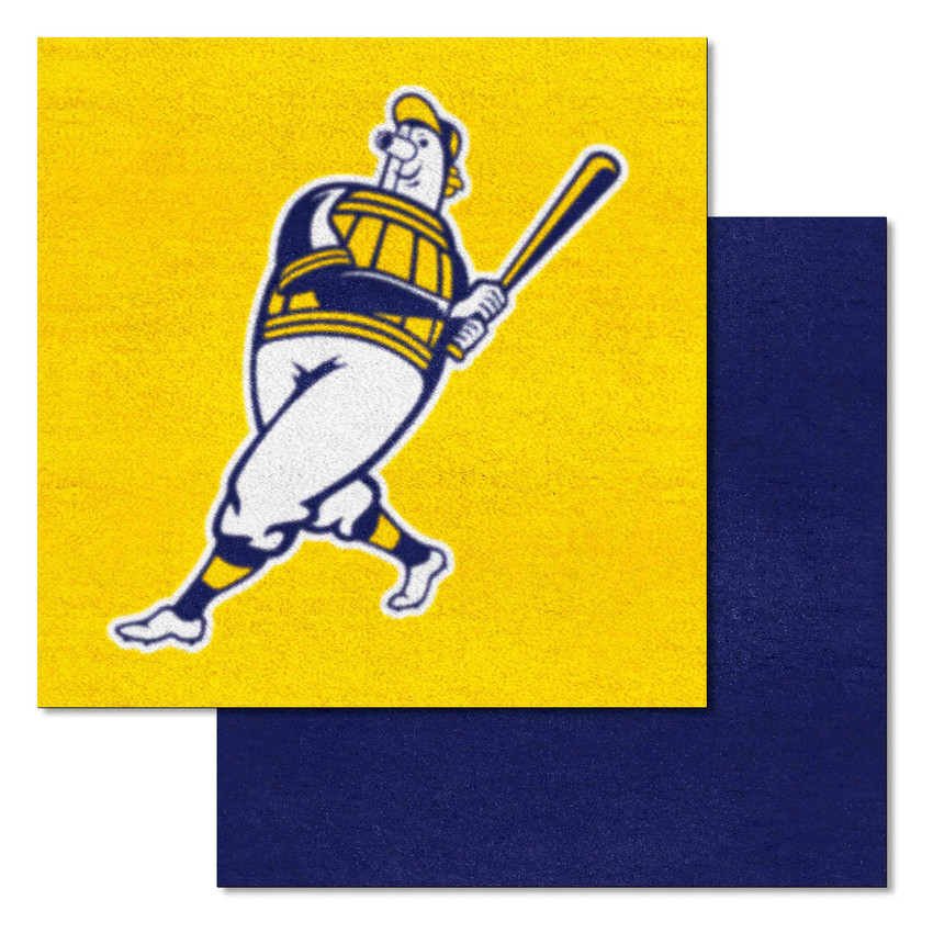Milwaukee Brewers "Barrell Man" Team Carpet Tiles - 45 Sq Ft. Barrell Man Alternate Logo