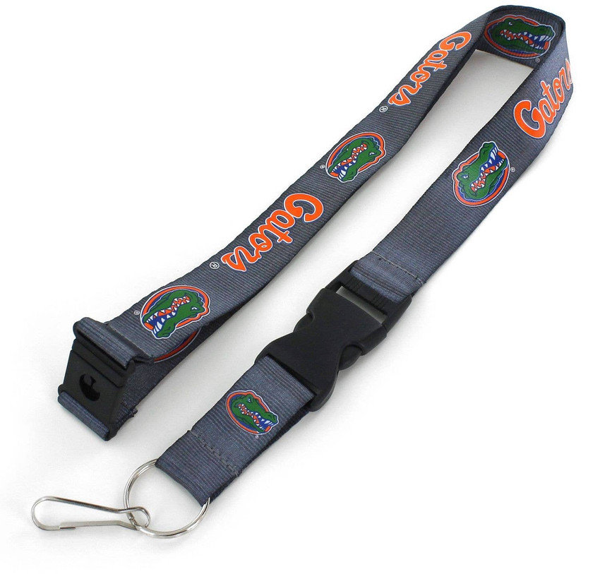 NCAA Florida Gators Team Lanyard Keychain ID Holder NCAA Fan Accessory, Charcoal