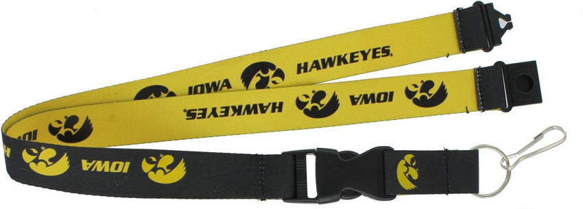 NCAA Iowa Hawkeyes Reversible Lanyard Keychain ID Holder NCAA Fan Accessory