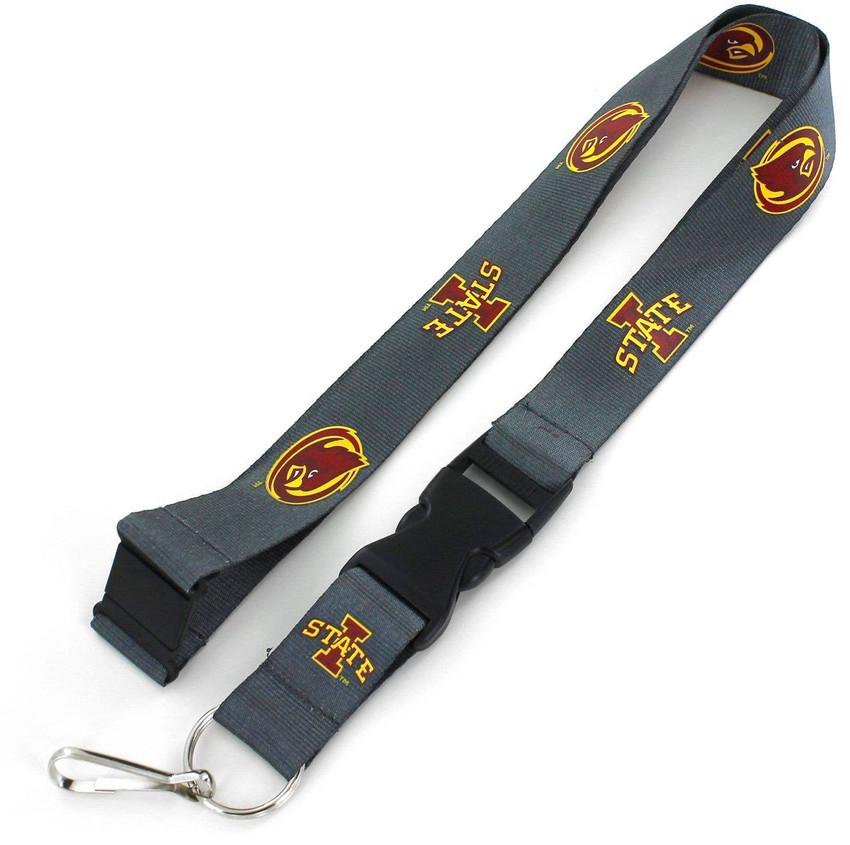 NCAA Iowa State Cyclones Team Lanyard Keychain ID Holder NCAA Fan Accessory, Charcoal