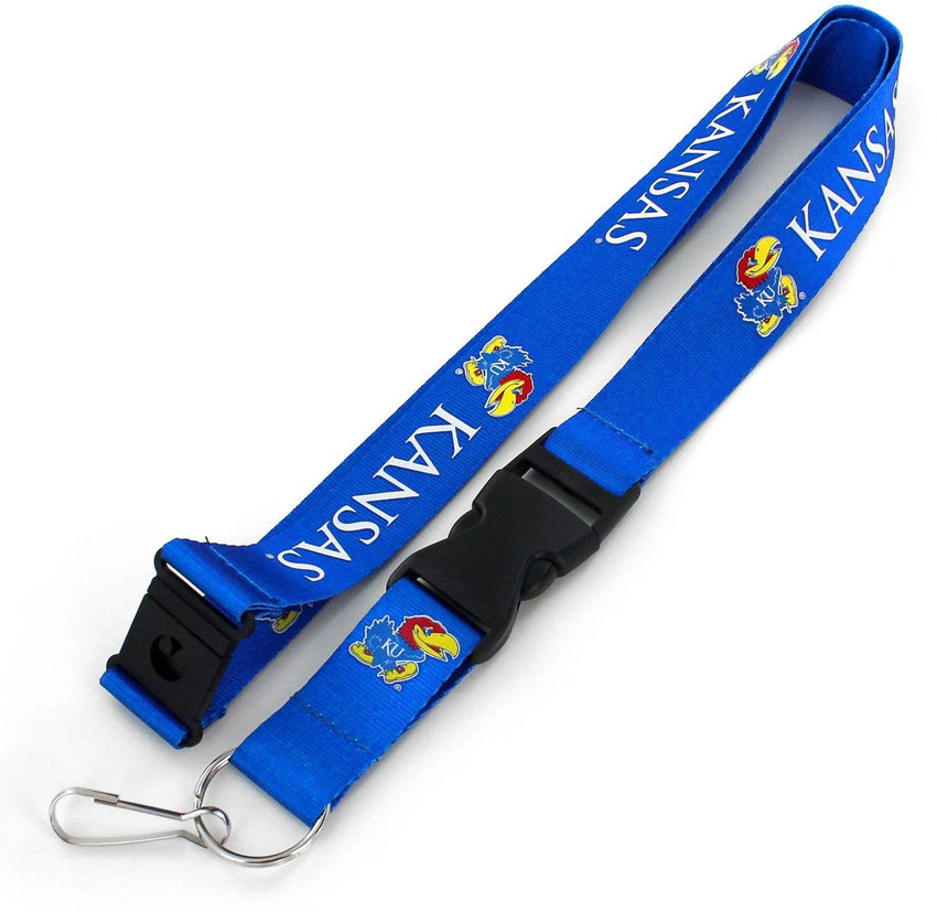 NCAA Kansas Jayhawks Team Lanyard Keychain ID Holder NCAA Fan Accessory, Blue