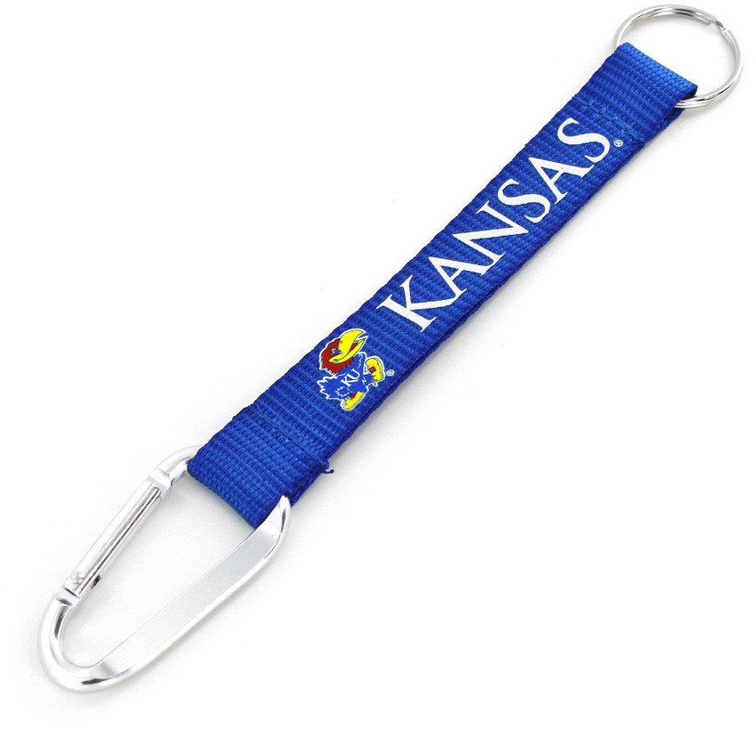 NCAA Kansas Jayhawks Carabiner Lanyard Keychain ID Holder NCAA Fan Accessory Keychain