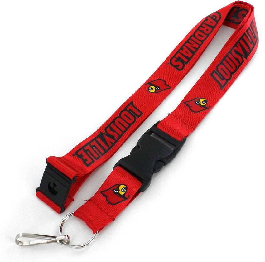 NCAA Louisville Cardinals Team Lanyard Keychain ID Holder NCAA Fan Accessory, Red
