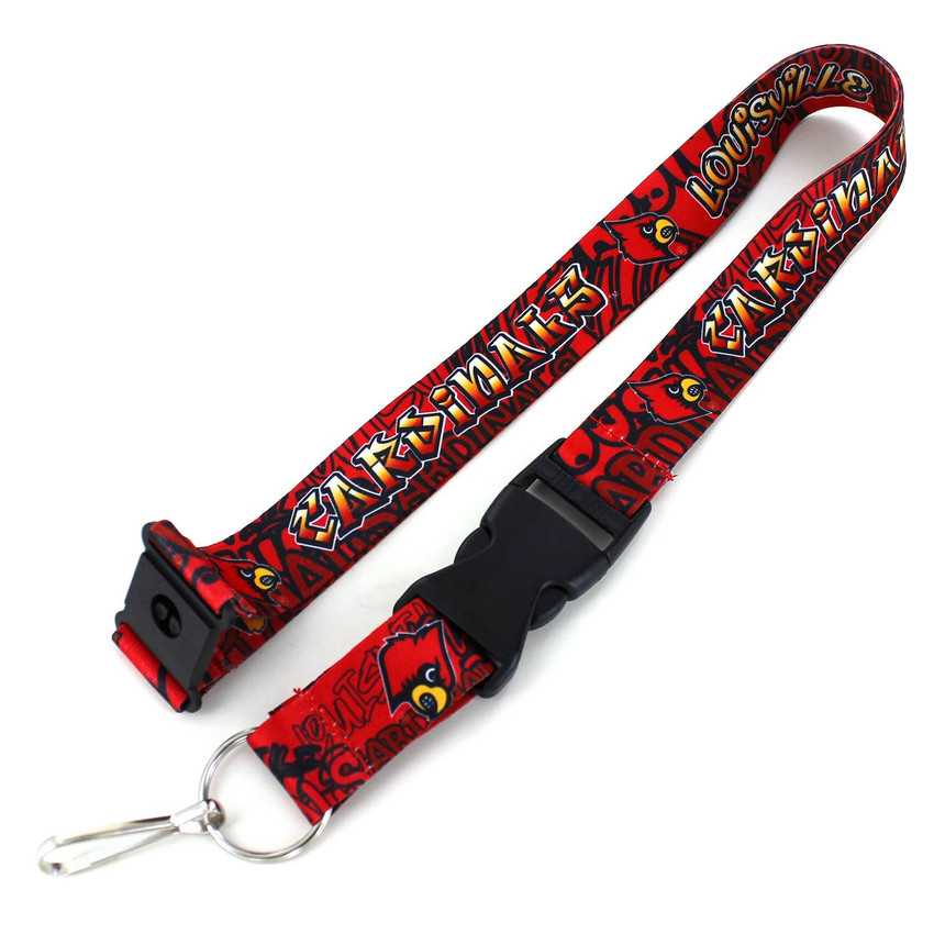 NCAA Louisville Cardinals Graffiti Lanyard Keychain ID Holder NCAA Fan Accessory
