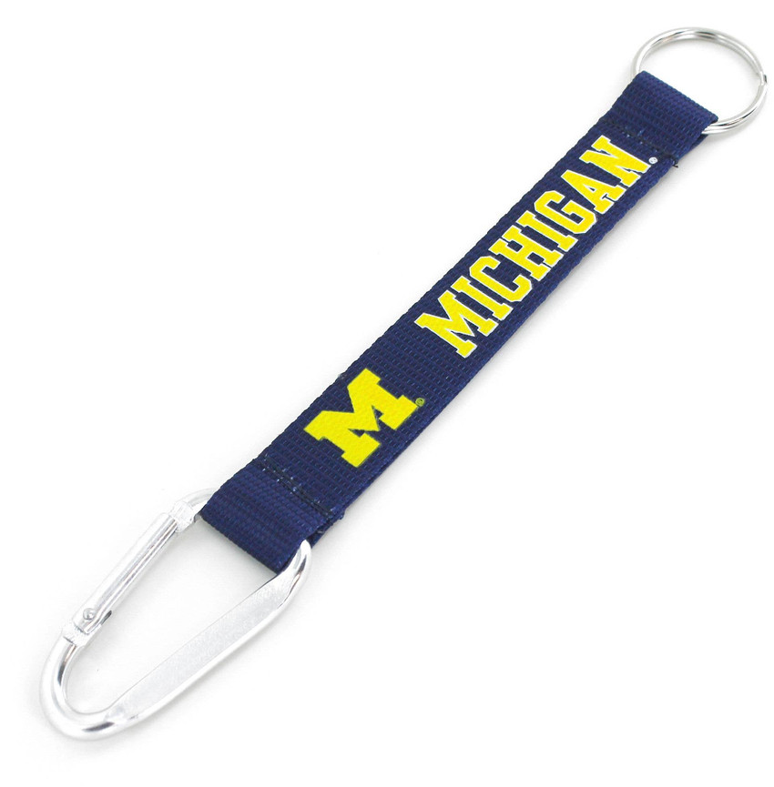 NCAA Michigan Wolverines Carabiner Lanyard Keychain ID Holder NCAA Fan Accessory Keychain