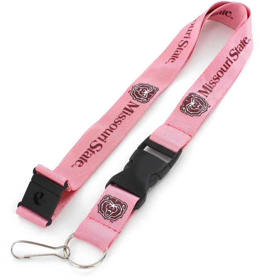 NCAA Missouri State Bears Team Lanyard Keychain ID Holder NCAA Fan Accessory, Pink