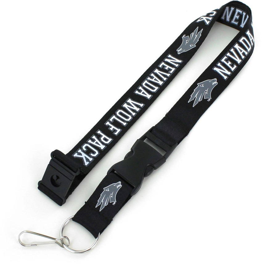 NCAA Nevada Wolf Pack Team Lanyard Keychain ID Holder NCAA Fan Accessory, Black