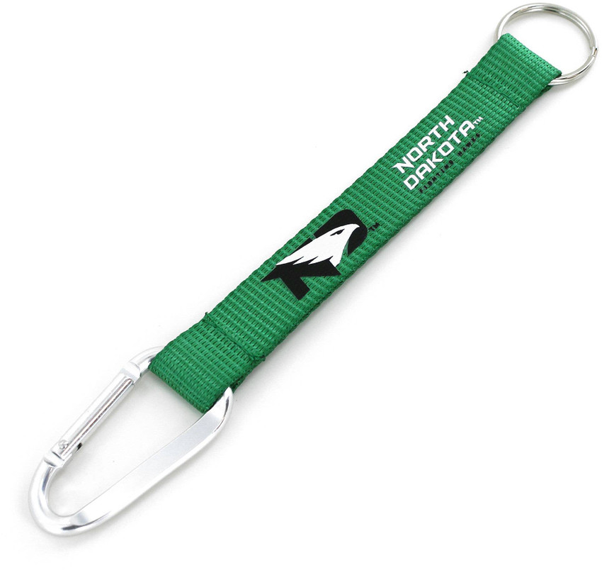 NCAA North Dakota Fighting Hawks Carabiner Lanyard Keychain ID Holder NCAA Fan Accessory Keychain