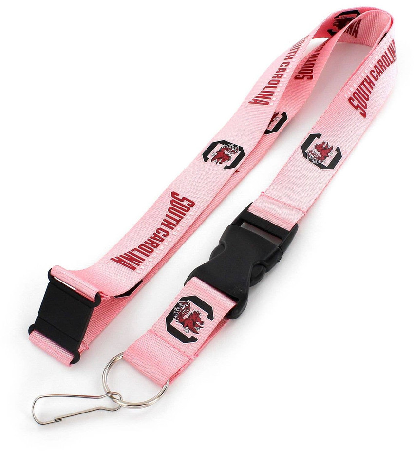 NCAA South Carolina Gamecocks Team Lanyard Keychain ID Holder NCAA Fan Accessory, Pink