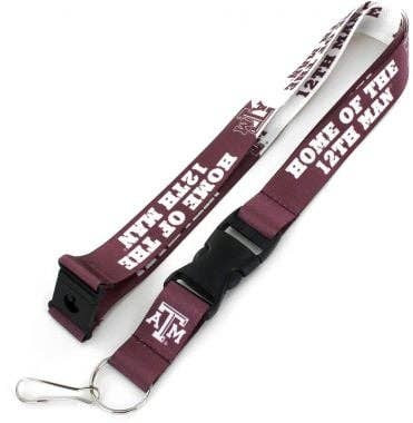 NCAA Texas A&M Aggies Slogan Lanyard Keychain ID Holder NCAA Fan Accessory