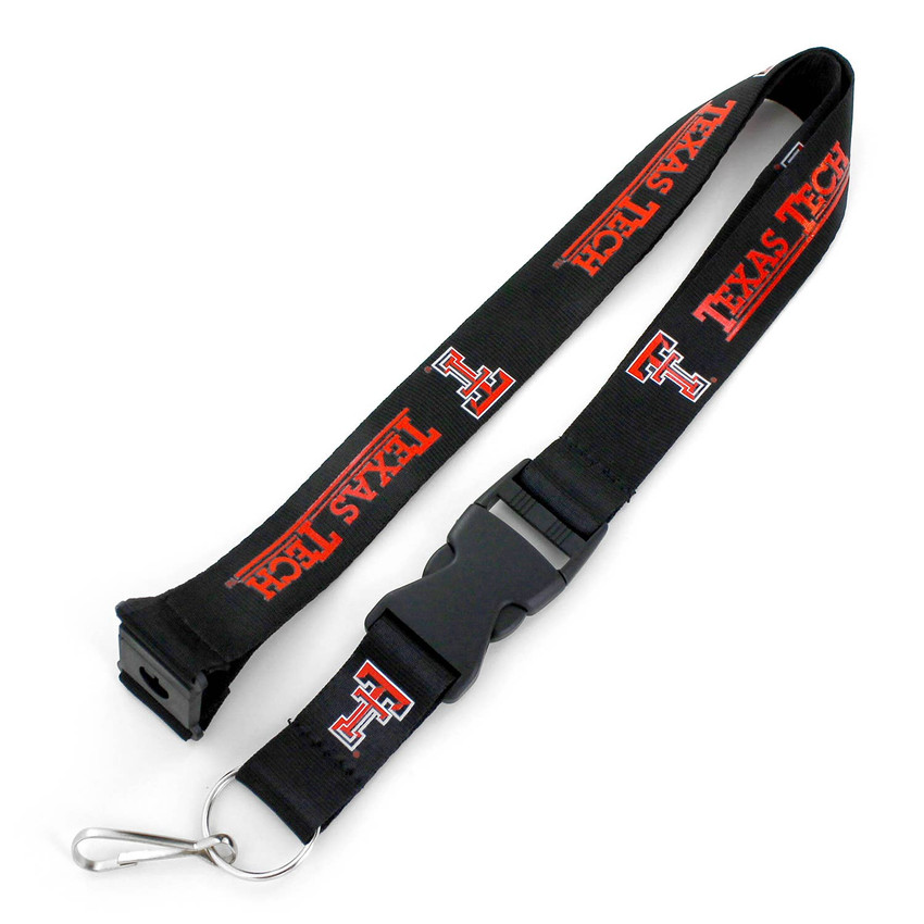 NCAA Texas Tech Red Raiders Team Lanyard Keychain ID Holder NCAA Fan Accessory, Black