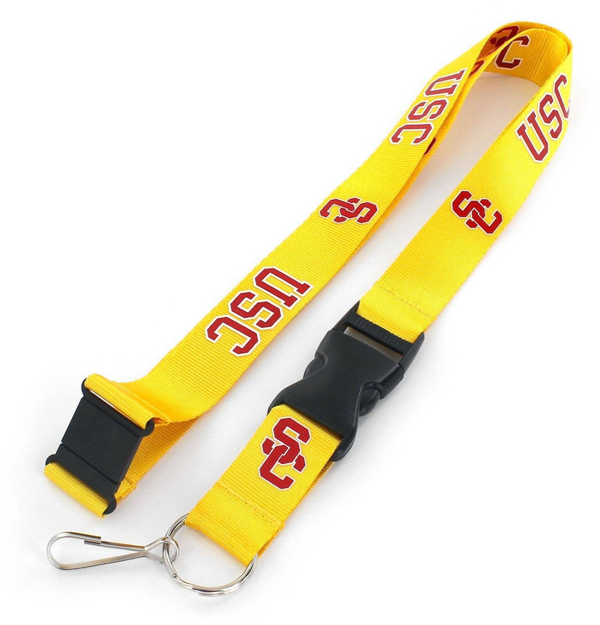 NCAA USC Trojans Team Lanyard Keychain ID Holder NCAA Fan Accessory, Yellow