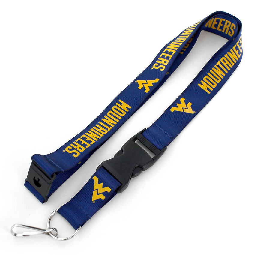 NCAA West Virginia Mountaineers Team Lanyard Keychain ID Holder NCAA Fan Accessory, Blue