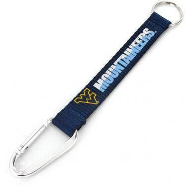 NCAA West Virginia Mountaineers Carabiner Lanyard Keychain ID Holder NCAA Fan Accessory Keychain