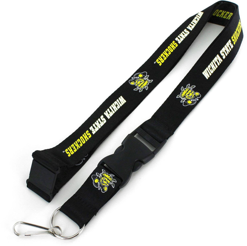 NCAA Wichita State Shockers Team Lanyard Keychain ID Holder NCAA Fan Accessory, Black