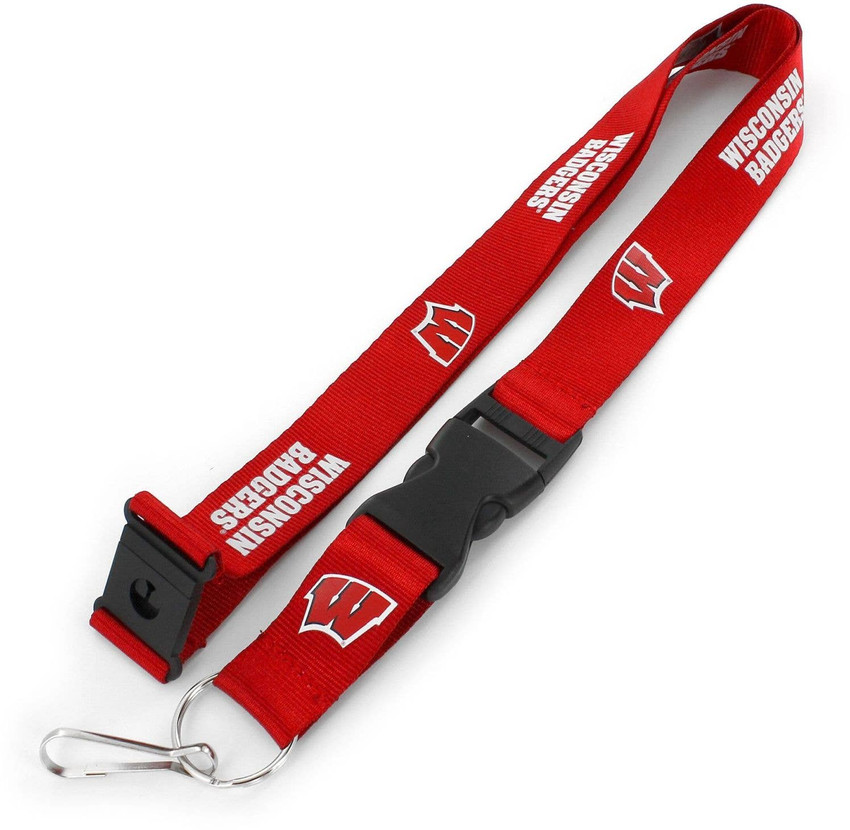NCAA Wisconsin Badgers Team Lanyard Keychain ID Holder NCAA Fan Accessory, Red