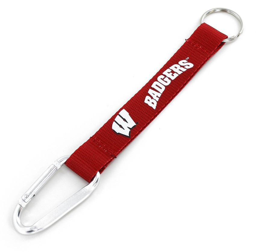 NCAA Wisconsin Badgers Carabiner Lanyard Keychain ID Holder NCAA Fan Accessory Keychain