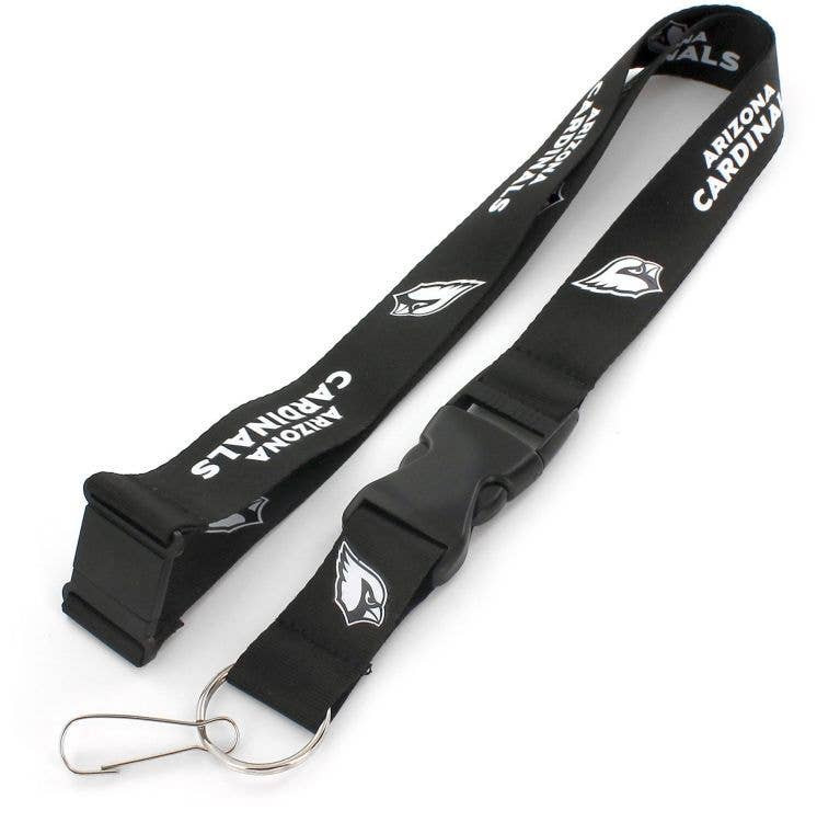 NFL Arizona Cardinals Team Lanyard Keychain ID Holder NFL Fan Accessory, Black & White