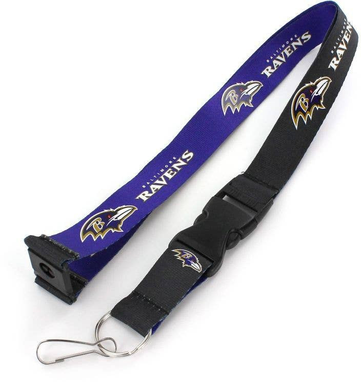 NFL Baltimore Ravens Reversible Lanyard Keychain ID Holder NFL Fan Accessory