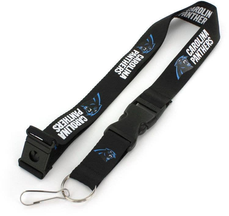 NFL Carolina Panthers Team Lanyard Keychain ID Holder NFL Fan Accessory, Black