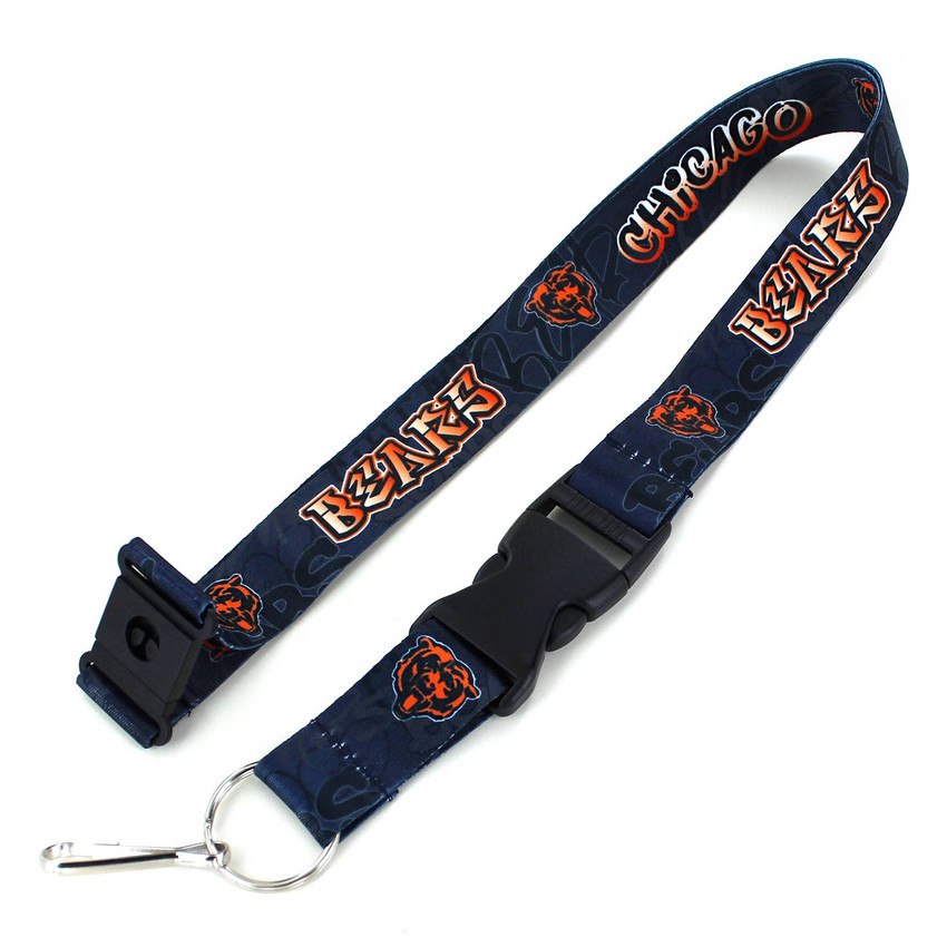 NFL Chicago Bears Graffiti Lanyard Keychain ID Holder NFL Fan Accessory