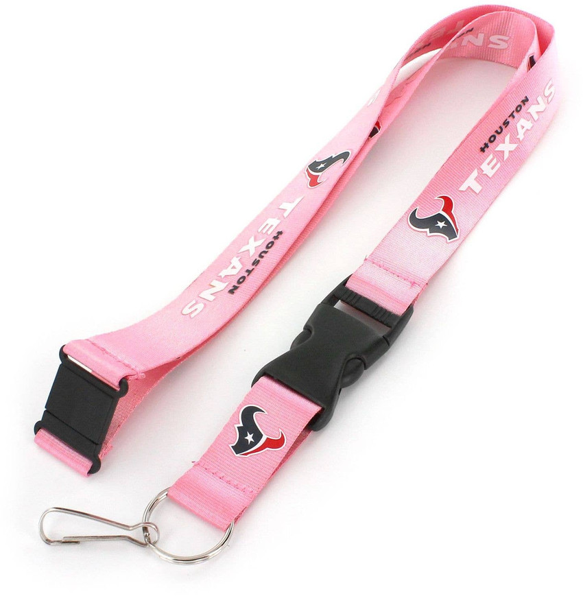 NFL Houston Texans Team Lanyard Keychain ID Holder NFL Fan Accessory, Pink