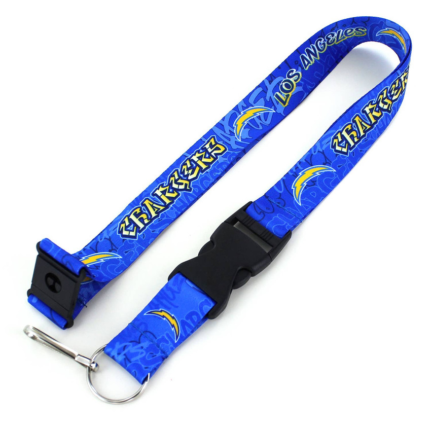 NFL Los Angeles Chargers Graffiti Lanyard Keychain ID Holder NFL Fan Accessory