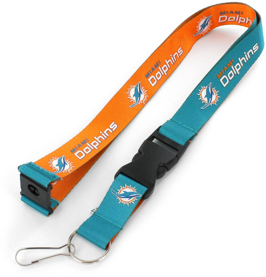 NFL Miami Dolphins Reversible Lanyard Keychain ID Holder NFL Fan Accessory
