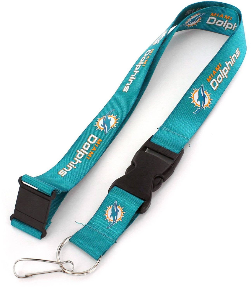 NFL Miami Dolphins Team Lanyard Keychain ID Holder NFL Fan Accessory, Teal
