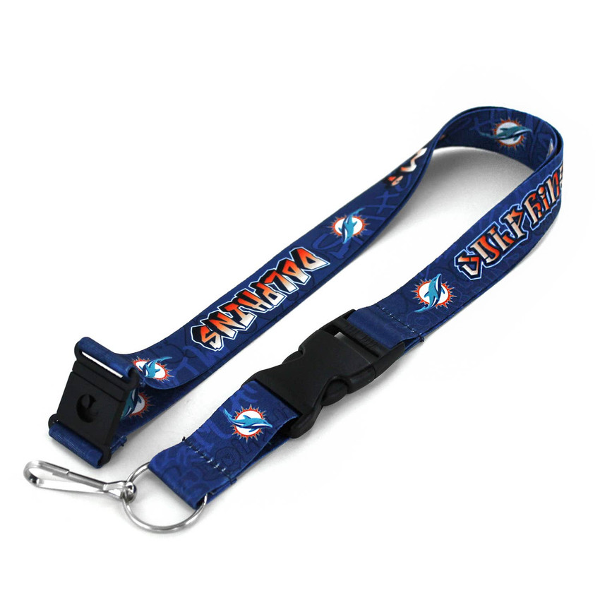 NFL Miami Dolphins Graffiti Lanyard Keychain ID Holder NFL Fan Accessory