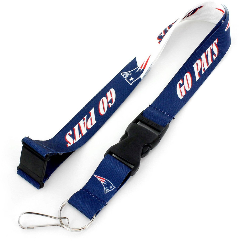 NFL New England Patriots Slogan Lanyard Keychain ID Holder NFL Fan Accessory